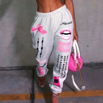 Hip-hop graphic sweatpants 2021 new women's jogger trousers